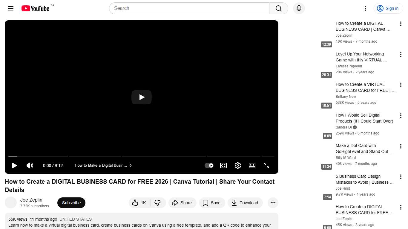 How to Create a DIGITAL BUSINESS CARD for FREE 2026 Canva Tutorial Share Your Contact Details - YouTube